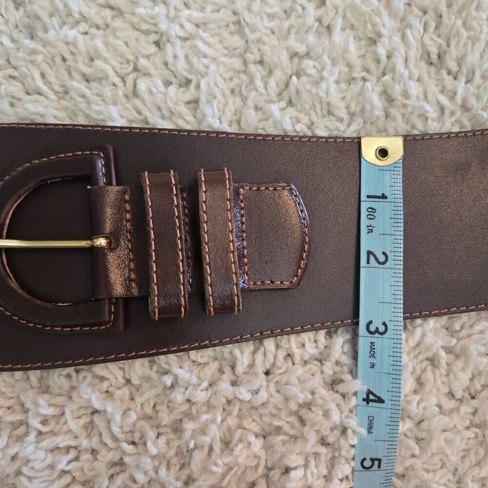 The Limited Dark Brown Wide Leather Waist Belt Made in Italy Size Small - Picture 4 of 8